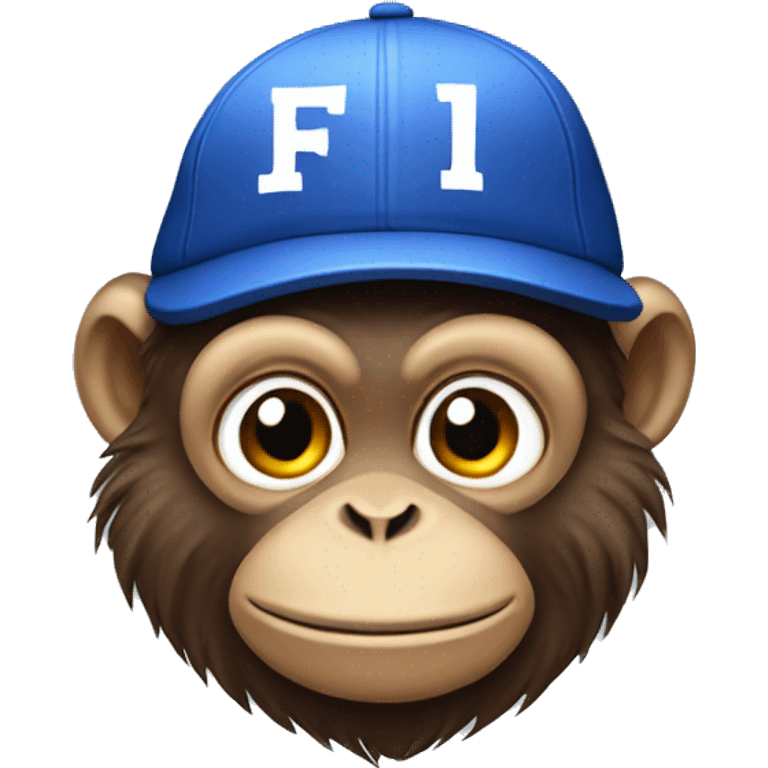 monkey in cap, FPL text on hat emoji