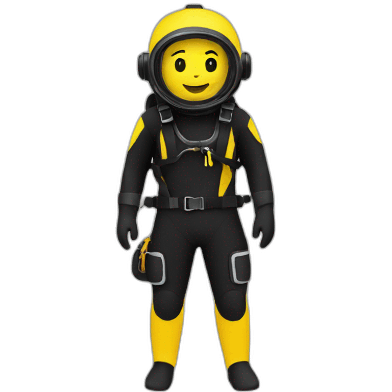 scuba diver BLACK AND YELLOW emoji