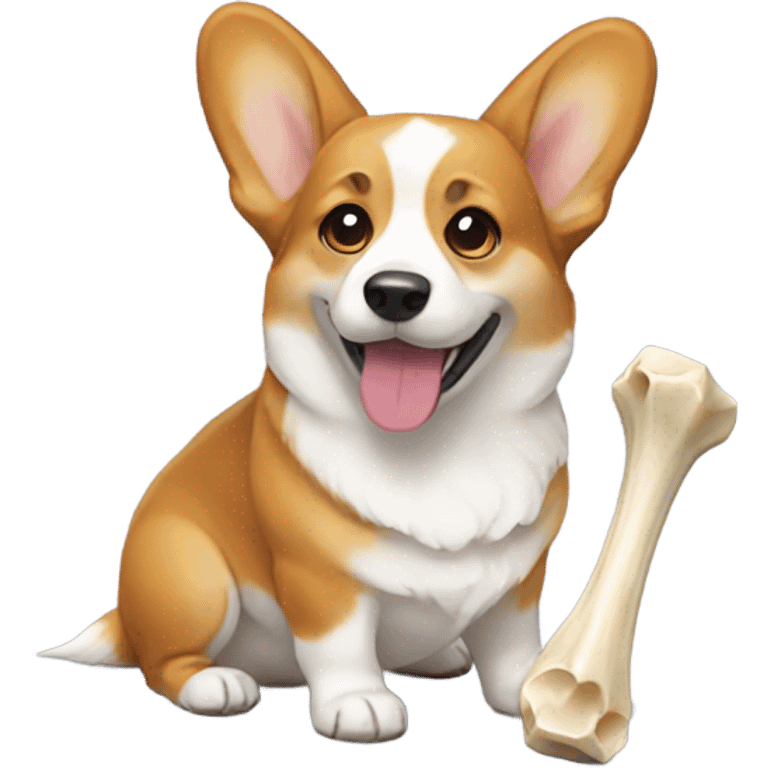 Corgi with a bone  emoji