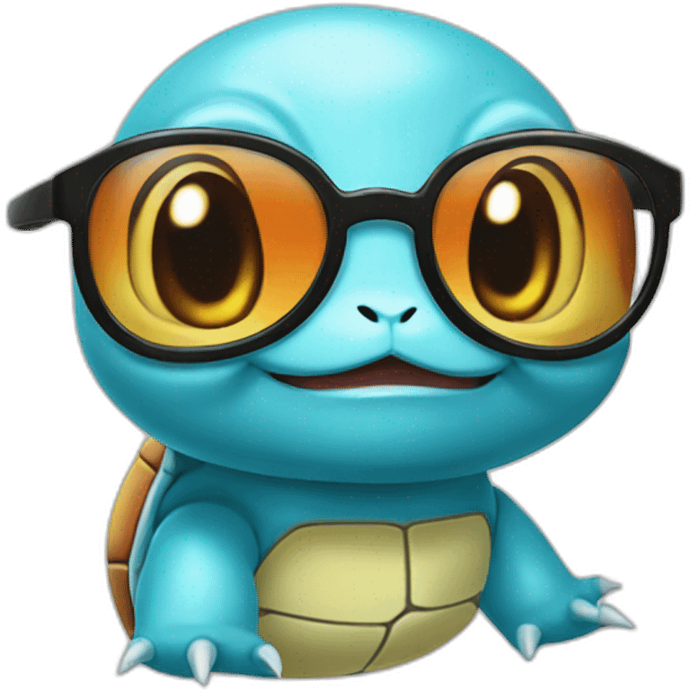 Squirtle Pokémon with Cool Glasses emoji