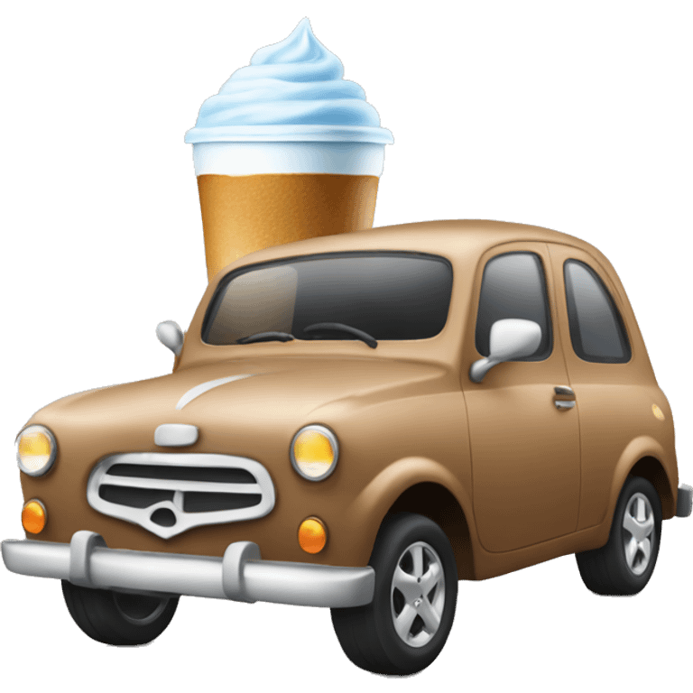 Car with ice coffee  emoji