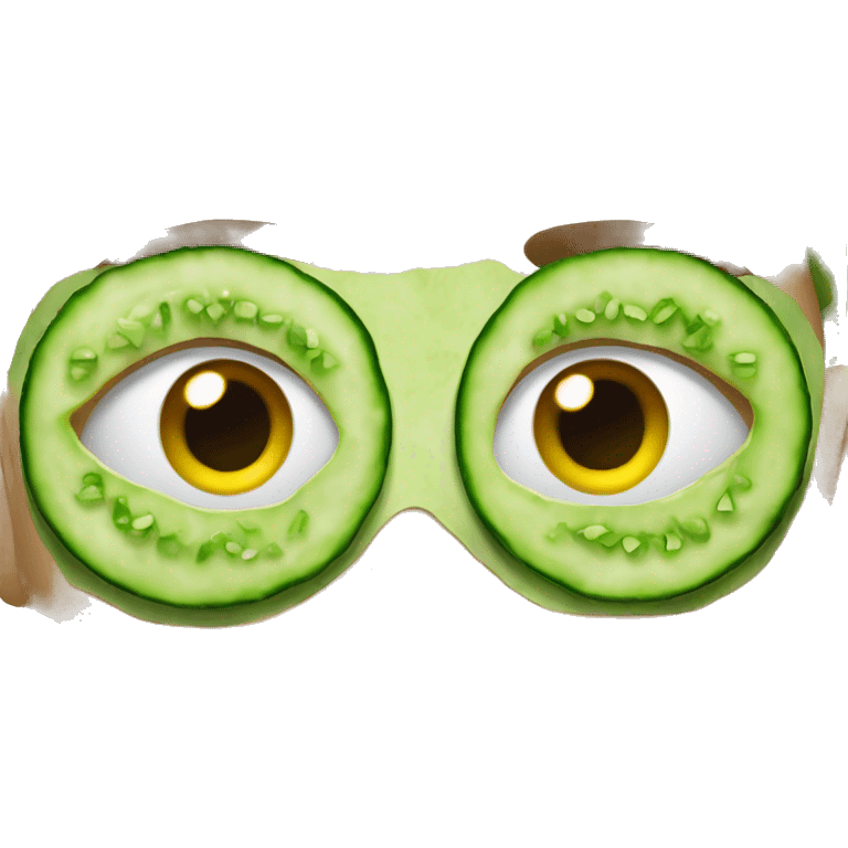 face with cucumber mask on eyes emoji