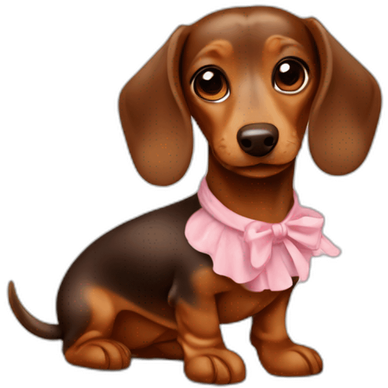 Cute Lady brown Dachshund with dress emoji