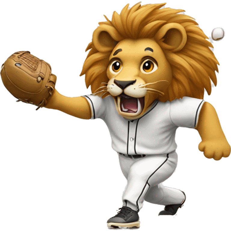 Lion playing baseball emoji