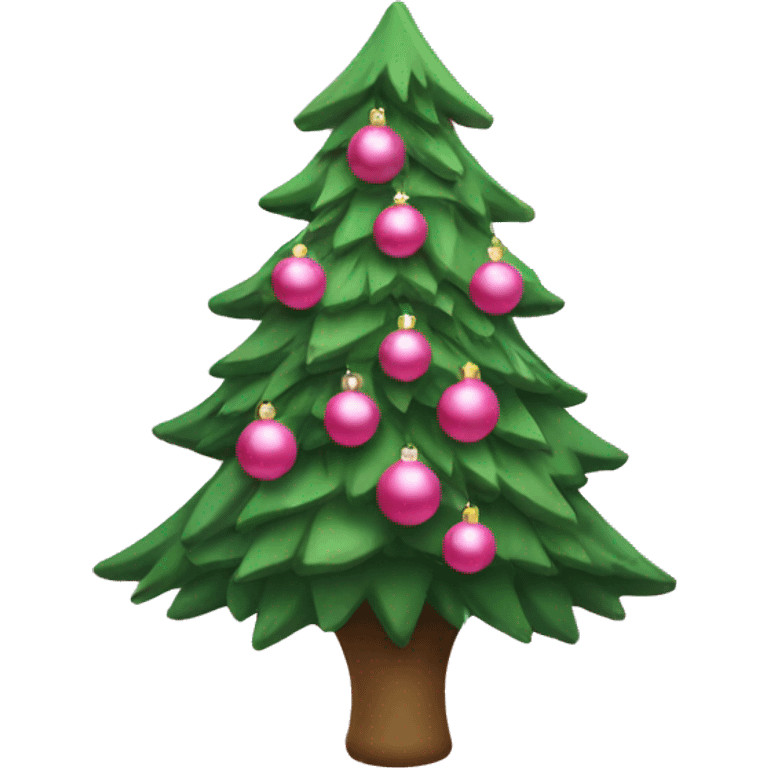 Christmas tree with pink ornaments  emoji