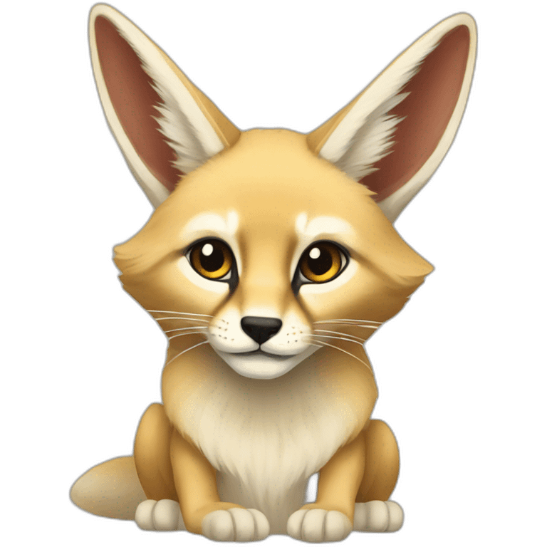 Fennec et lion assis emoji