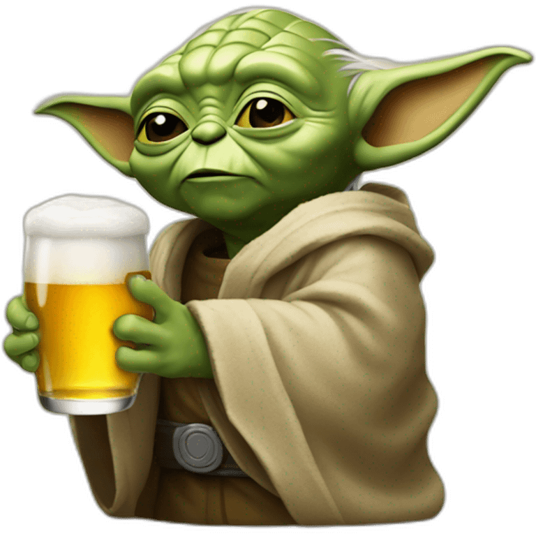 Yoda with beer emoji