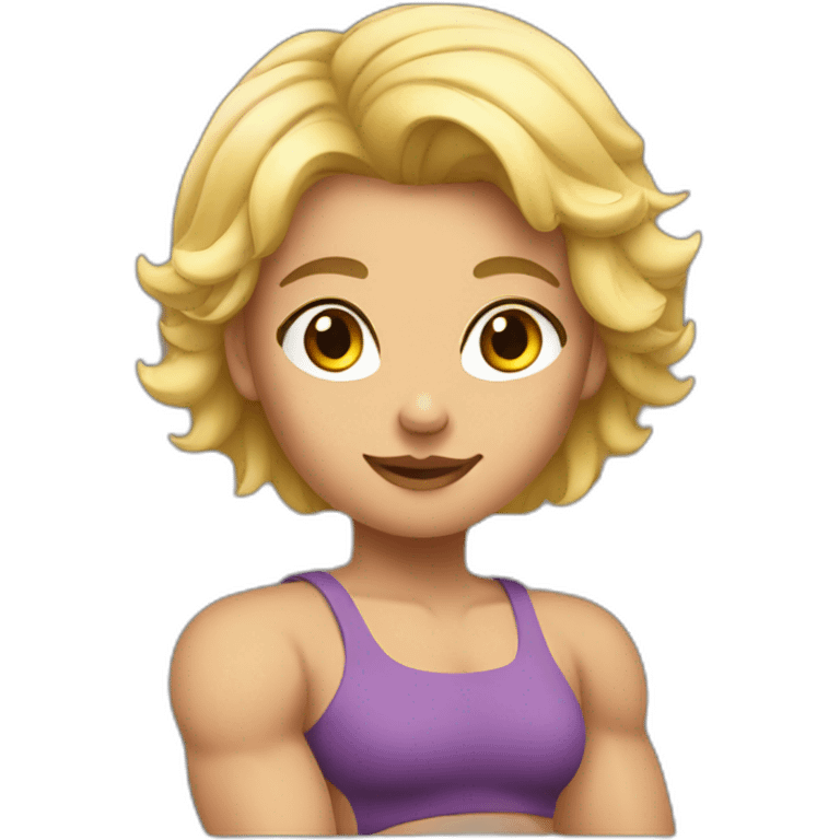 Strong muscle arm blonde girl emoji