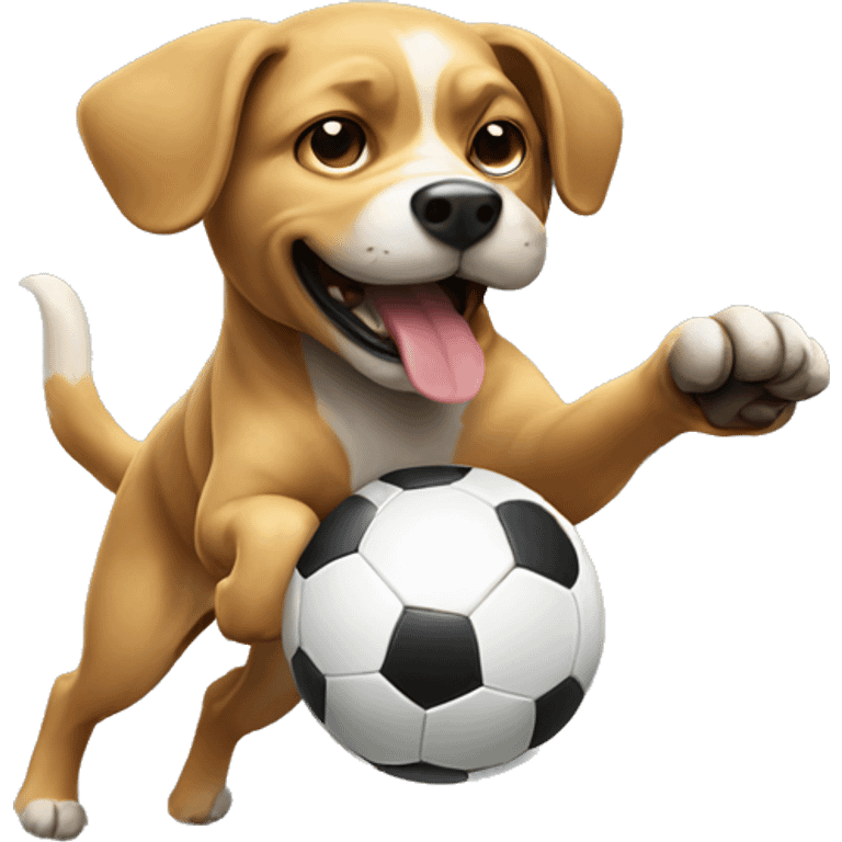 dog kicking a ball emoji