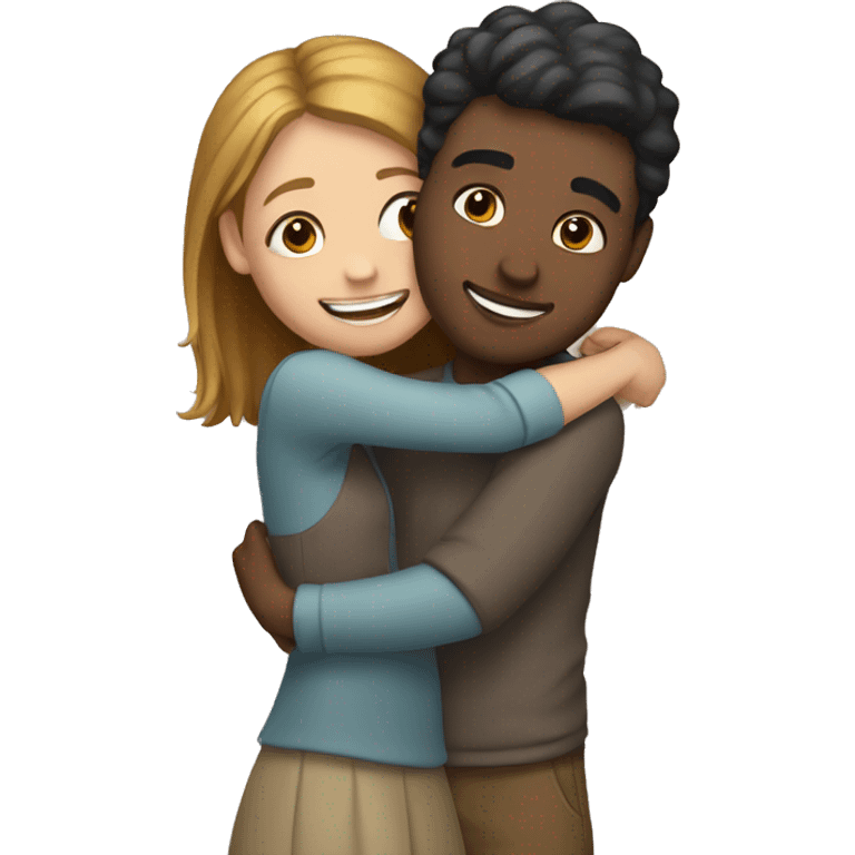 Girl hugging guy emoji