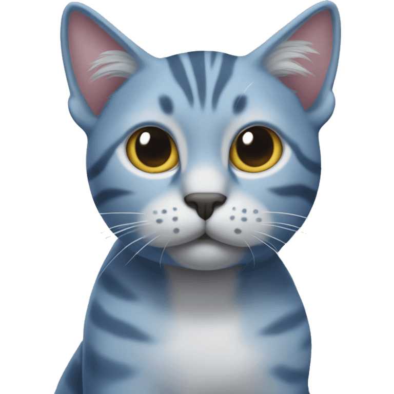 blue tabby cat with one clipped ear on his left side emoji