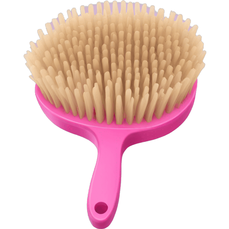 Pink and beige hair brush emoji