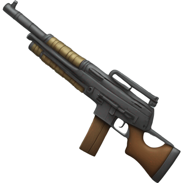 Weapon with the letters RH47 on it emoji