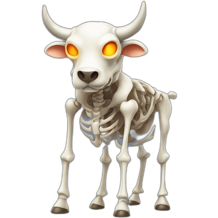 bull buissnessman fit skeleton with glowing eye emoji