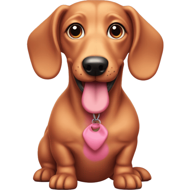 Pink wiener dog  emoji