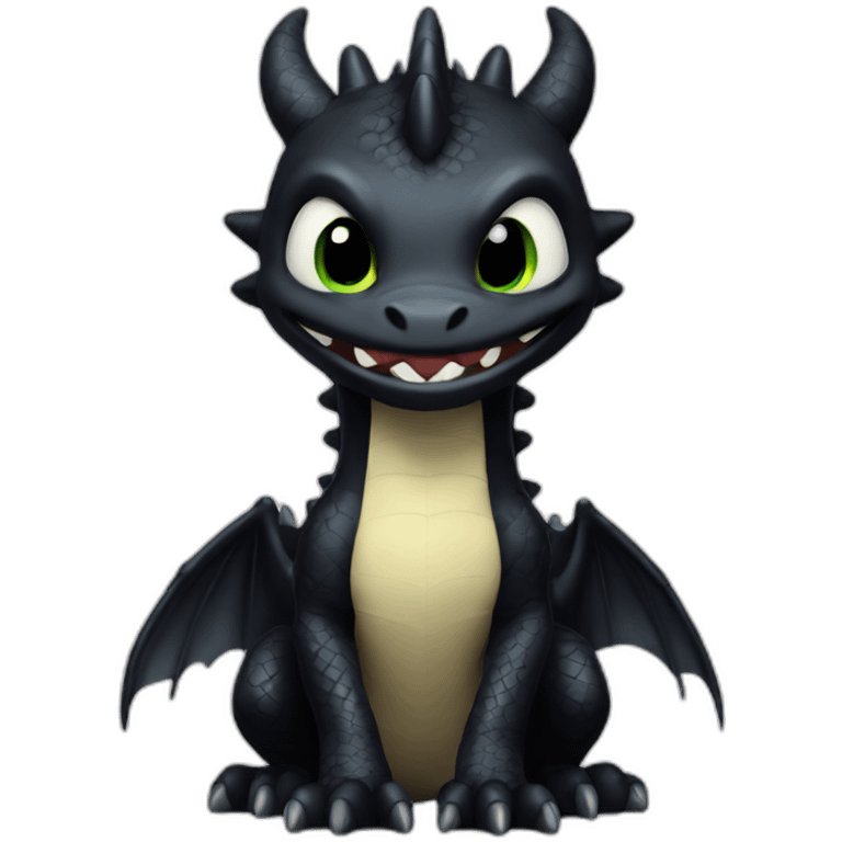 toothless black dragon emoji