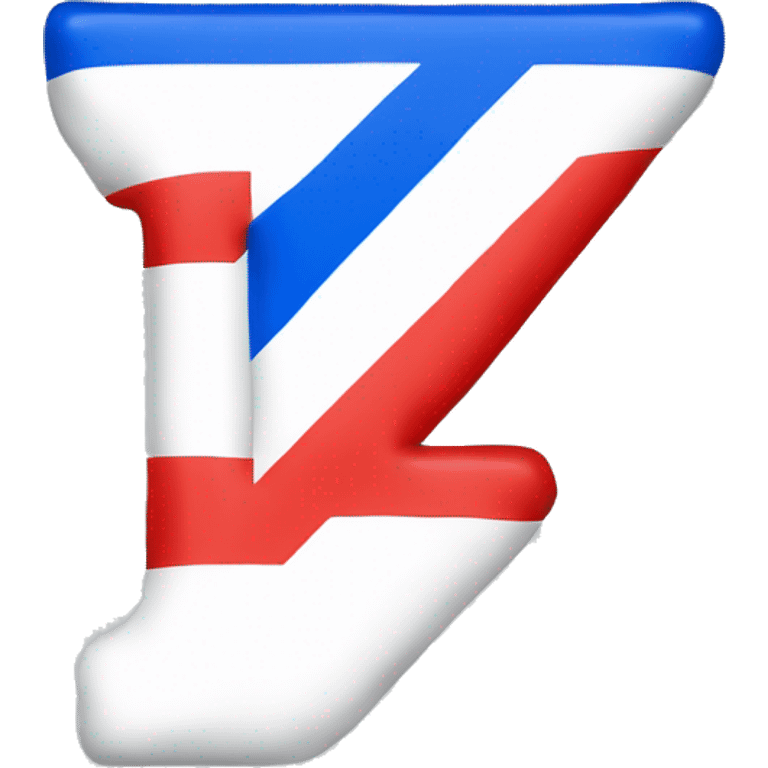 Letter Z in tricolor: White on top, blue in the middle and red on the bottom. Patriotic Russian Emoji emoji