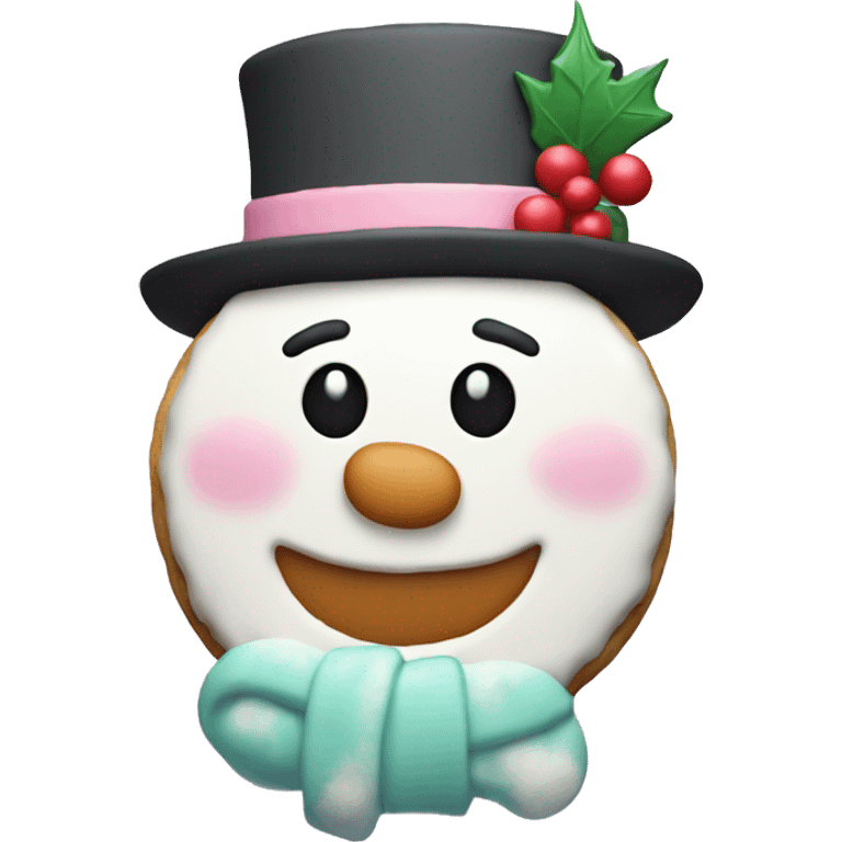 Pastel snowman cookie emoji