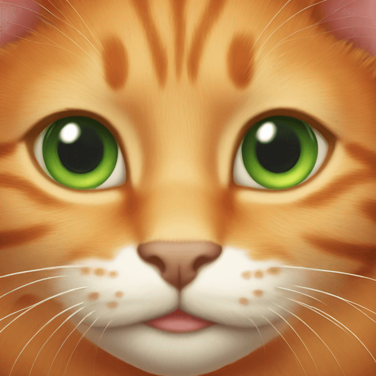 Orange cat with green eyes emoji