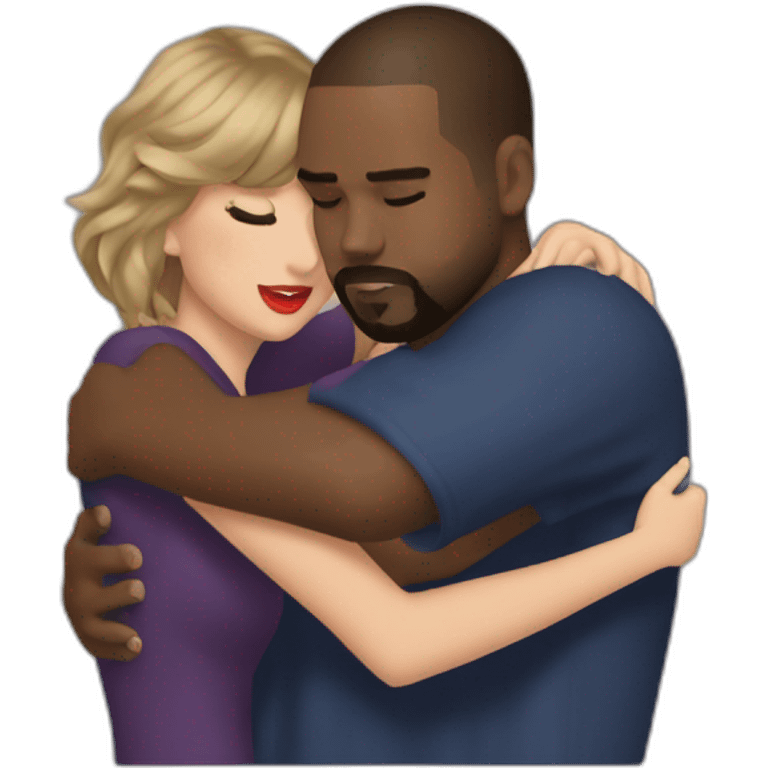 Taylor swift hugging Kayne west emoji