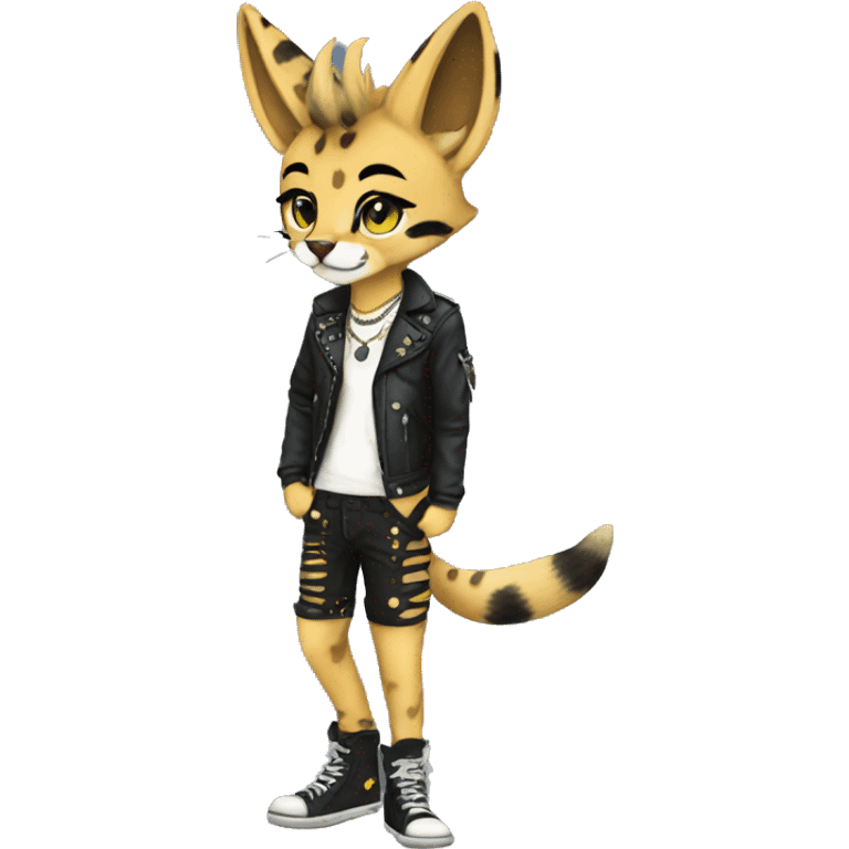 Anthro Punk Serval Full body emoji