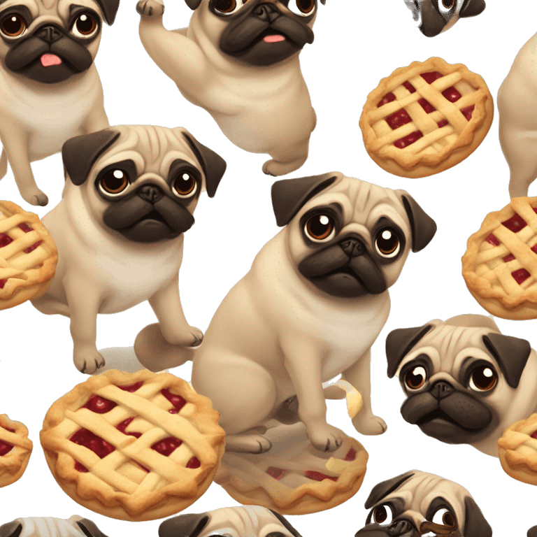 Pug fun cherry pie emoji