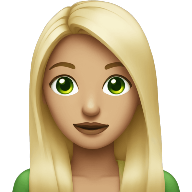 green eye girl with blonde hai shrugi emoji