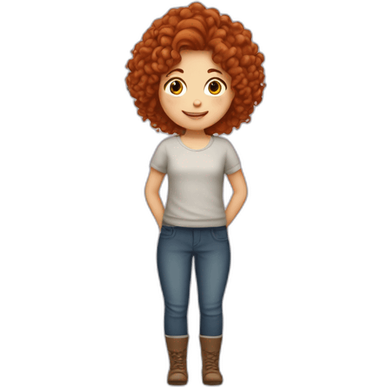 fille rousse embrassant un  garcon brun aux cheveux bouclés  emoji