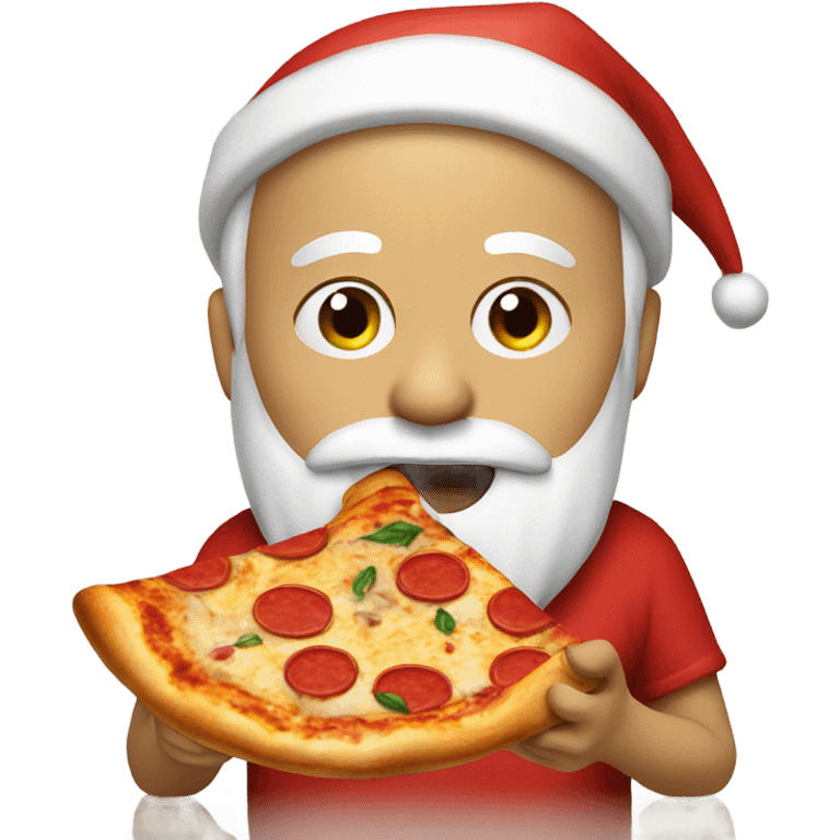 Santa Eating Pizza emoji