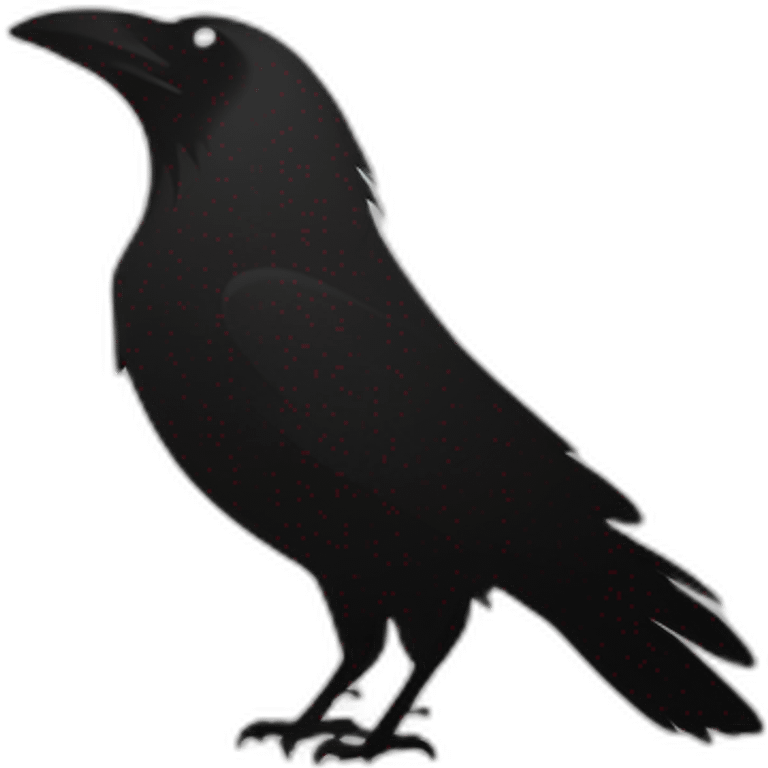 A simple silhouette of a raven's face, combining modern and classic design elements emoji