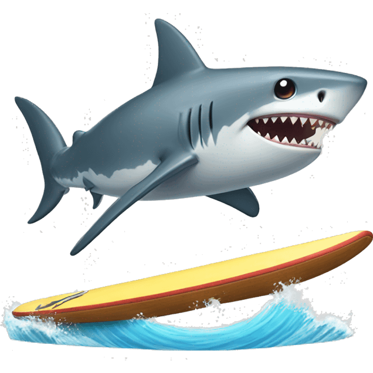 shark riding surf board emoji