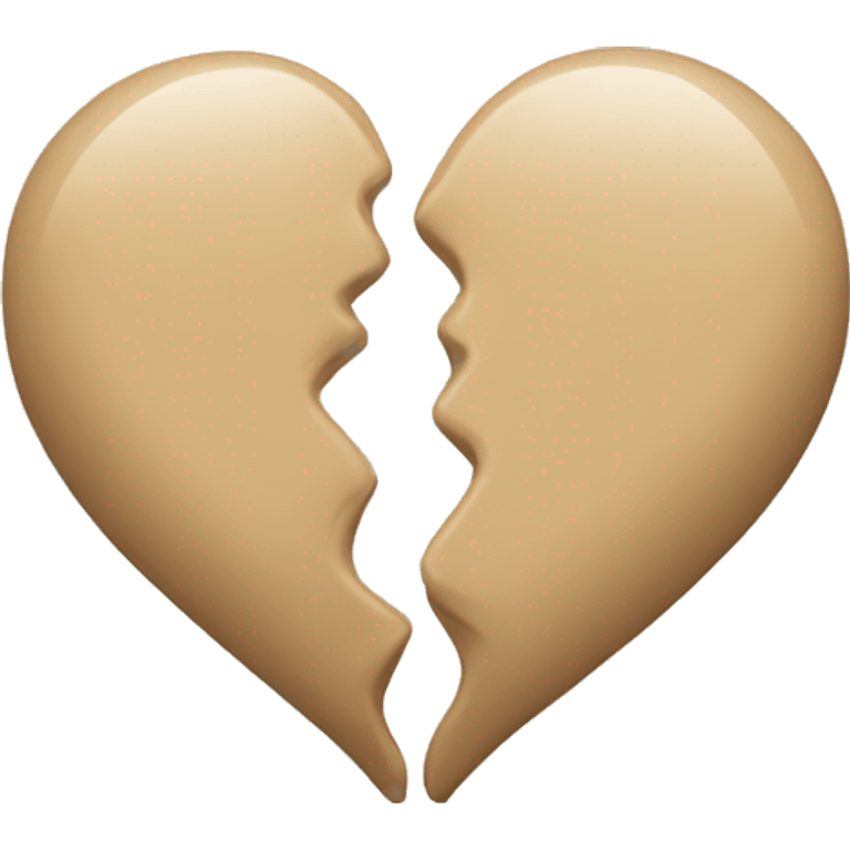 beige heart two halves emoji