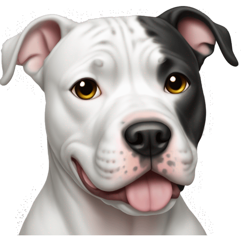 White with black spot pitbull dog emoji