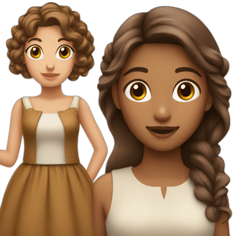 Une fille voilée et une fille cheveux marron emoji