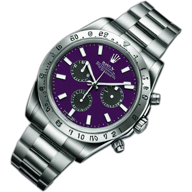 rolex watch with eggplant hands emoji