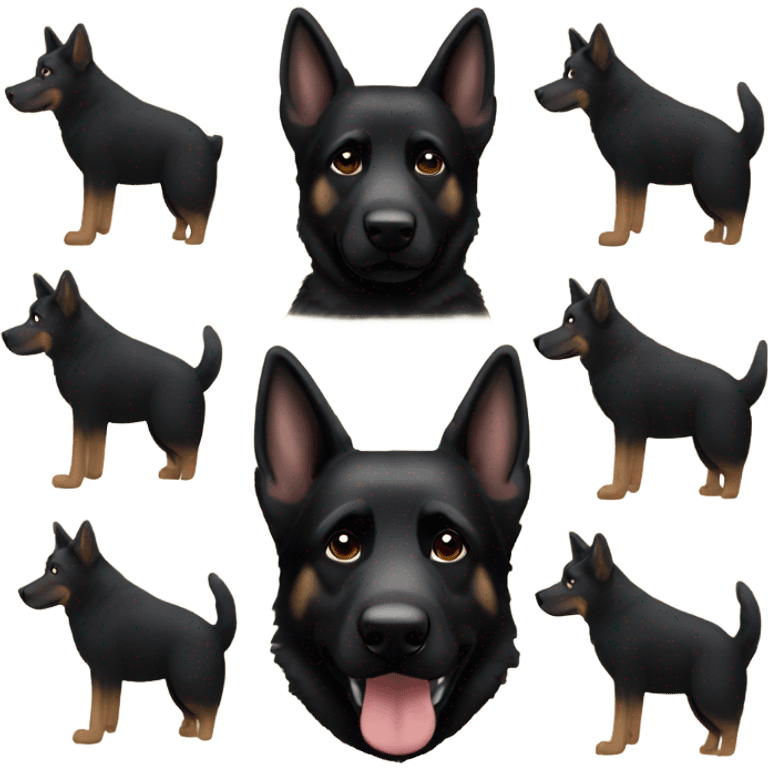 All black German shepherd cowboy  emoji