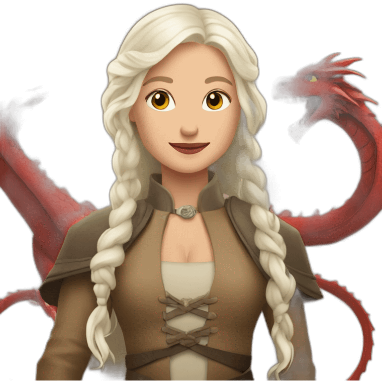 Daenery Targaryen with dragons emoji