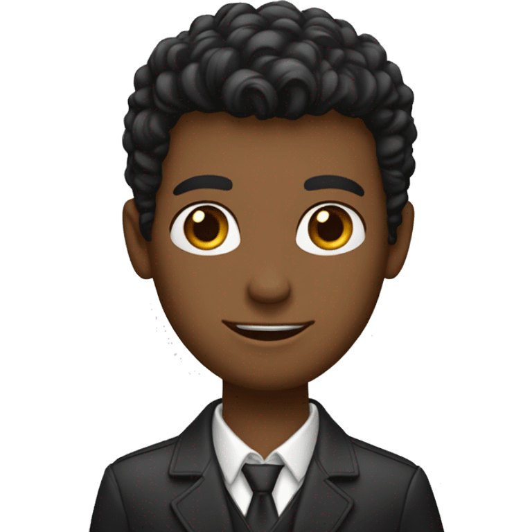 menino de cabelo cacheado estilo black pawer emoji