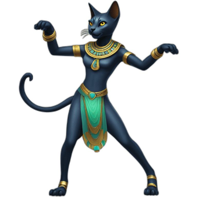 bastet as an alien dancing emoji