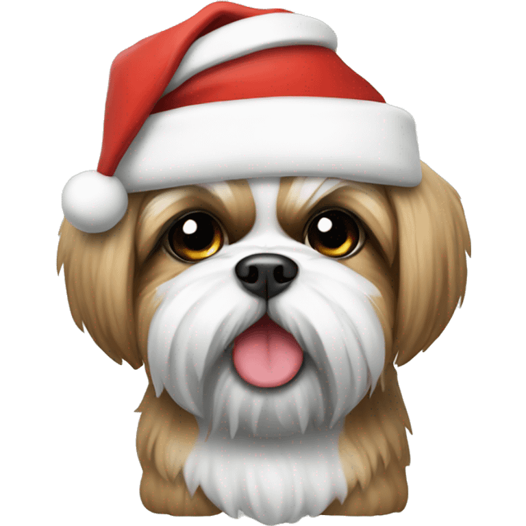 Shi-Tzu with Santa hat emoji