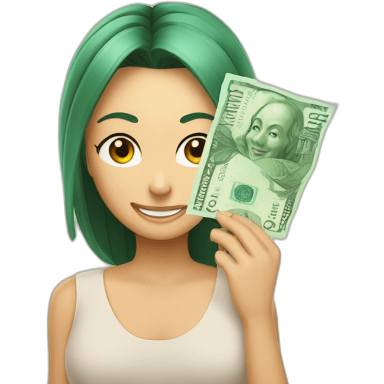 nami avec un billet de 50 euros emoji