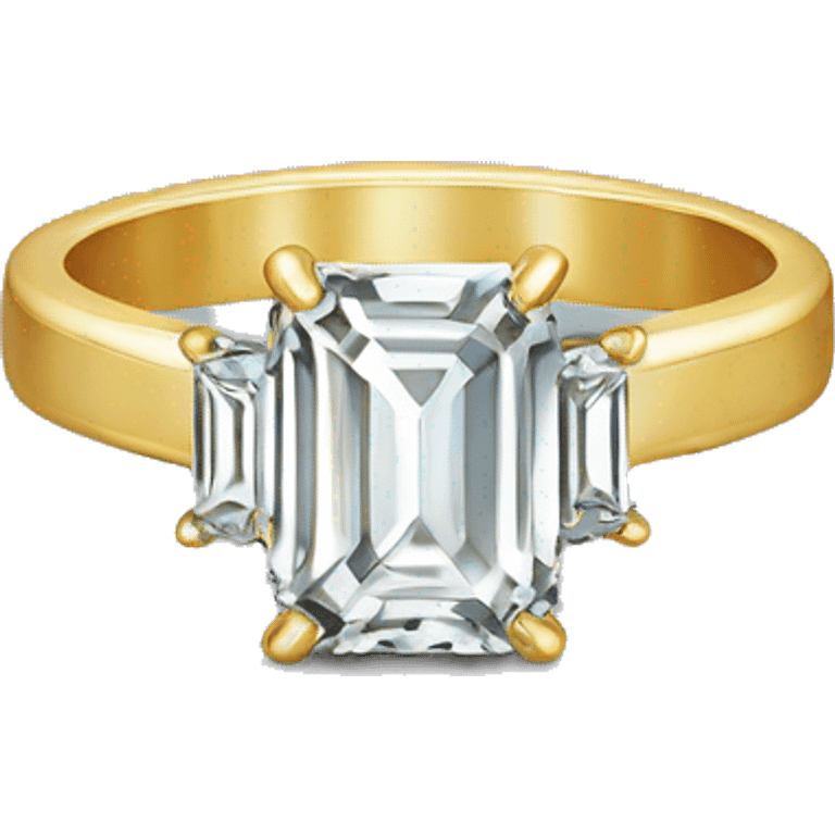 emerald cut Diamond ring emoji