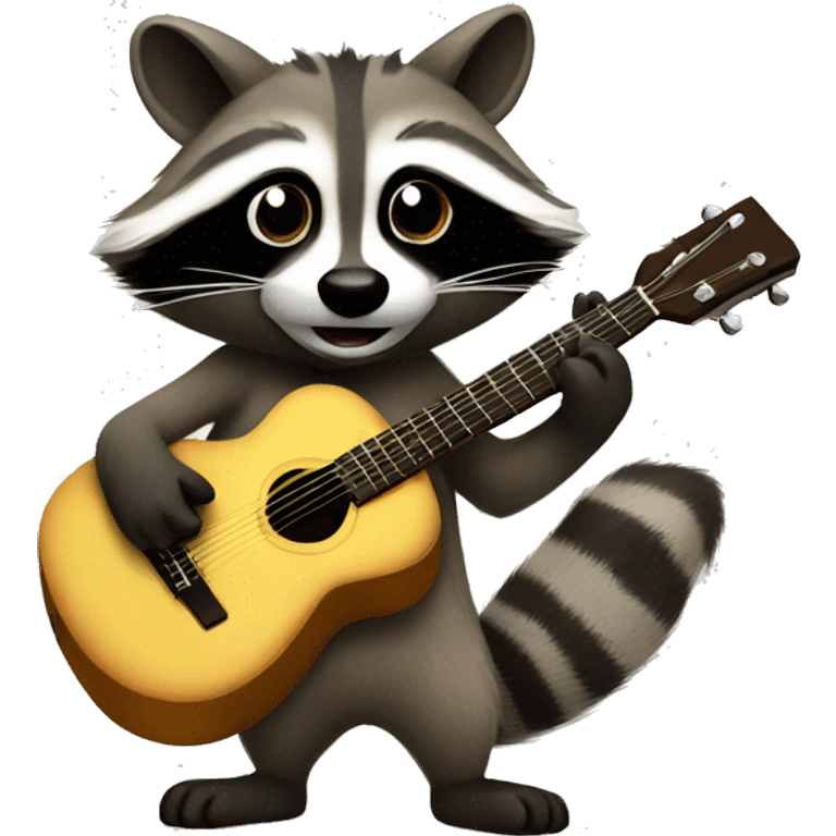 raccoon playing guitar emoji