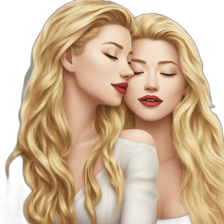 katheryn winnick amber heard kissing each other long haired version emoji