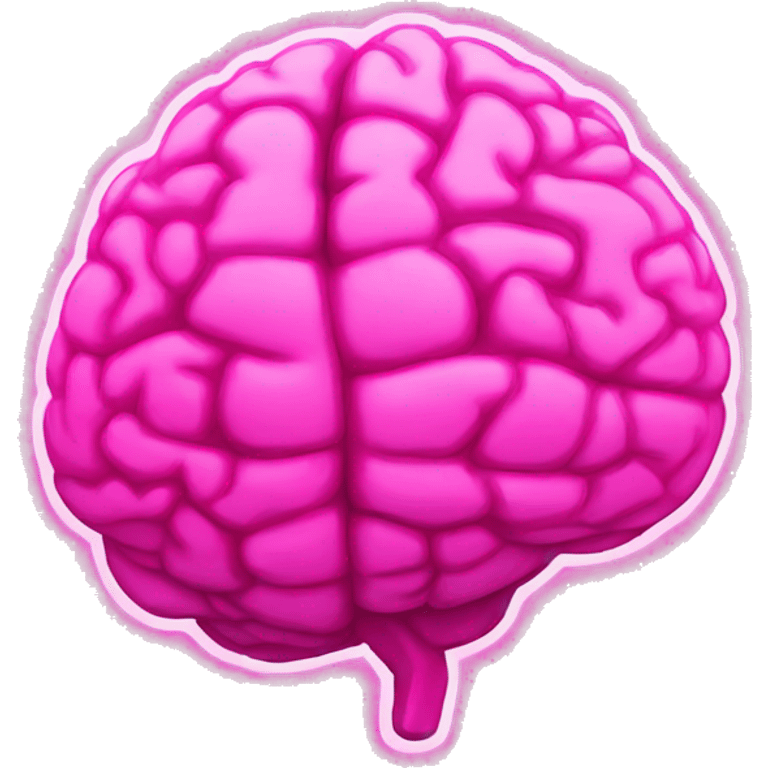 pink neon brain emoji