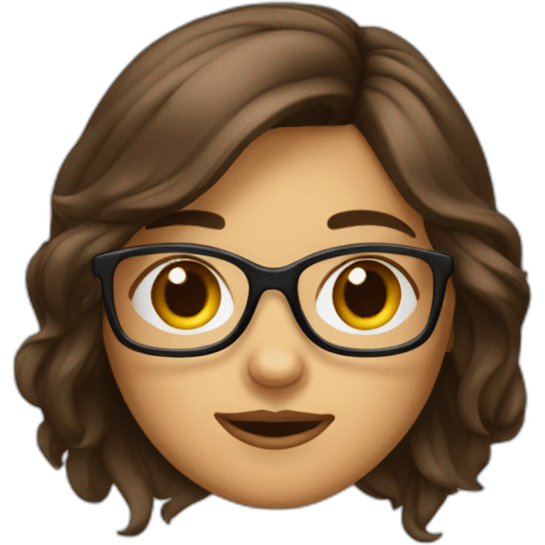 Fille a lunettes cheveux bruns au carré emoji