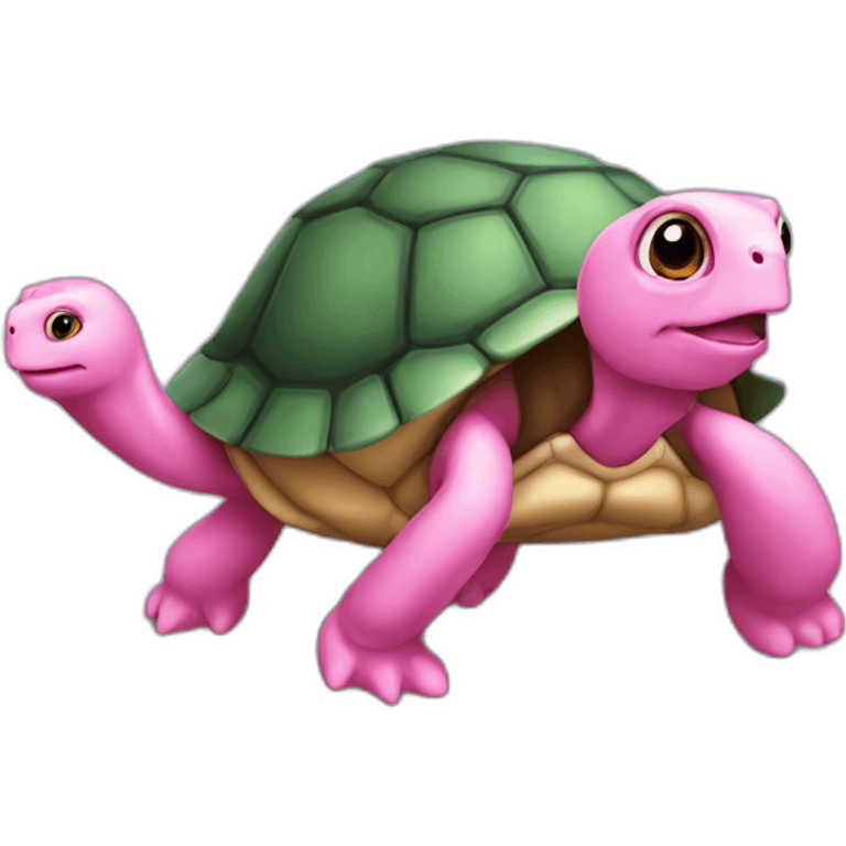 Une tortue rose emoji