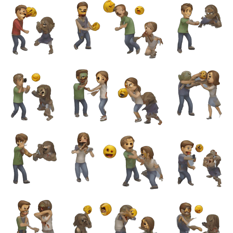 People playing a zombies game emoji