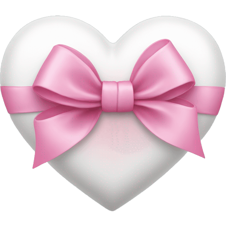 white heart with pink bow emoji