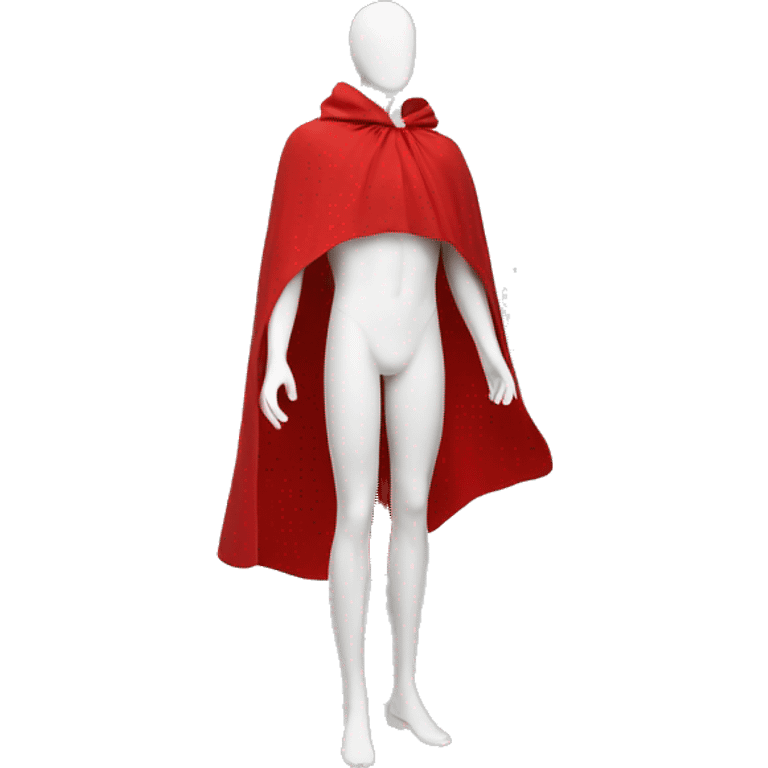 faceless white mannequin flying red cape emoji